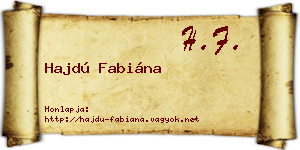Hajdú Fabiána névjegykártya